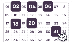 Exemplo de dezenas selecionadas